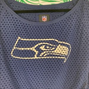 NFL Tops - NFL Seahawks mesh cropped off shoulder top size S NFL Tops - NFL Seahawks mesh cropped off shoulder top size S
